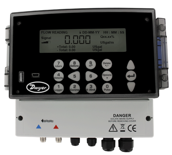 Dwyer Ultrasonic Flowmeter Set, Series UFC